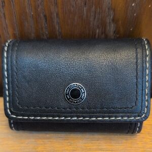 Coach Black Leather Contacts/Lipstick Case With Mirror
